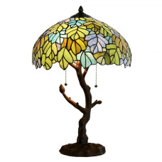 Stolní lampa Tiffany Urbain zelená ve tvaru stromku – 40x60 cm