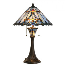 Stolní lampa Tiffany Linnet modrá – 40x61 cm