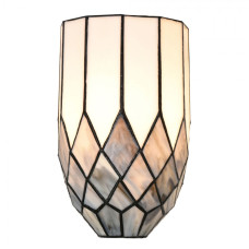 Nástěnná lampa Tiffany Krisoijn šedá v art deco stylu – 18x27 cm