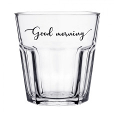 Nízká sklenička s nápisem Good morning – 250 ml