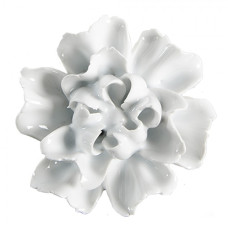 Bílá keramická úchytka ve tvaru květu – 6 cm