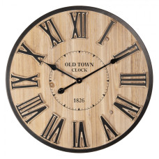 Hnědé dřevěné nástěnné hodiny s nápisem Old Town Clock 1826 – 60 cm