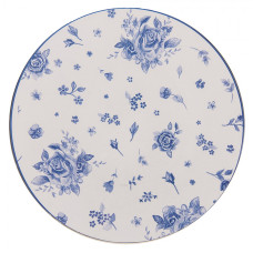 Porcelánový servírovací talíř se vzorem modré růže Blue Rose Blooming – 33 cm