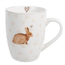 Porcelánový hrnek se vzorem králíčka se srdíčky Bunnies in Love – 350 ml