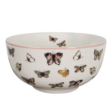 Bílá porcelánová miska na polévku s kresbou motýlků Butterfly Paradise – 500 ml