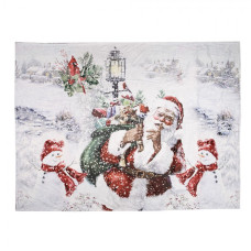 Pléd / deka s motivem Santa Clause s nůší s dárky – 130x170 cm