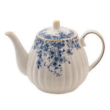 Porcelánová konvička s modrými kvítky a zlatým okrajem Blue Flowers – 1100 ml