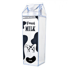 Plastová průhledná láhev ve tvaru kartonového boxu Fresh Milk – 1000 ml