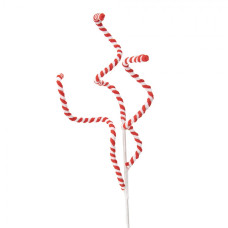 Červeno-bílá vánoční dekorace / zápich tři vlnité Candy Cane – 70 cm