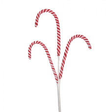 Červeno-bílá vánoční dekorace / zápich tři lízátky Candy Cane – 70 cm