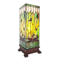 Stolní lampa Tiffany Dragonfly square – 18x18x45 cm