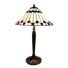 Stolní lampa Tiffany s bílým stínidlem Issac – 40x63 cm