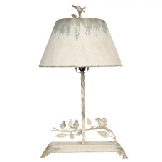 Kovová vintage stolní lampa s ptáčky Christel – 44x43x75 cm