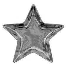 Stříbrná keramická miska ve tvaru hvězdy Silver Star – 20x19x2 cm