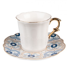 Bílý porcelánový šálek s barevným podšálkem Tasse – 95 ml