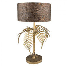 Bronzová antik stolní lampa s listy Georges – 30x53 cm