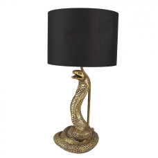 Černo-zlatá stolní lampa Snake gold – 26x48 cm