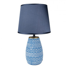 Modrá stolní lampa s keramickou základnou Etnie – 20x35 cm