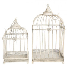 6Y3974 Birdcage for Inside Sada 2 ks Bílá 24*24*40 /18*18*32 cm – 24x24x40 / 18x18x32 cm