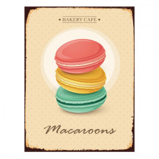 Žlutá nástěnná kovová cedule Macaroons – 25x1x33 cm