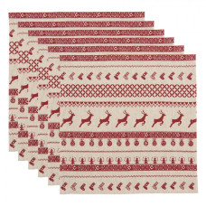 Textilní ubrousky Nordic Christmas (6ks) – 40x40 cm