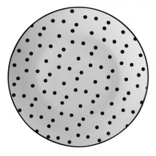 Porcelánový dezertní talířek s černými puntíky Black Dot – 20x2 cm