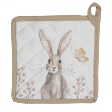 Podložka pod hrnec s motivem králíků Rustic Easter Bunny – 20x20 cm